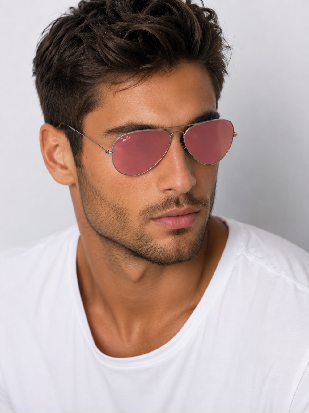 LIKE NEW Ray Ban Aviator Copper Mirrored Sunglasses
